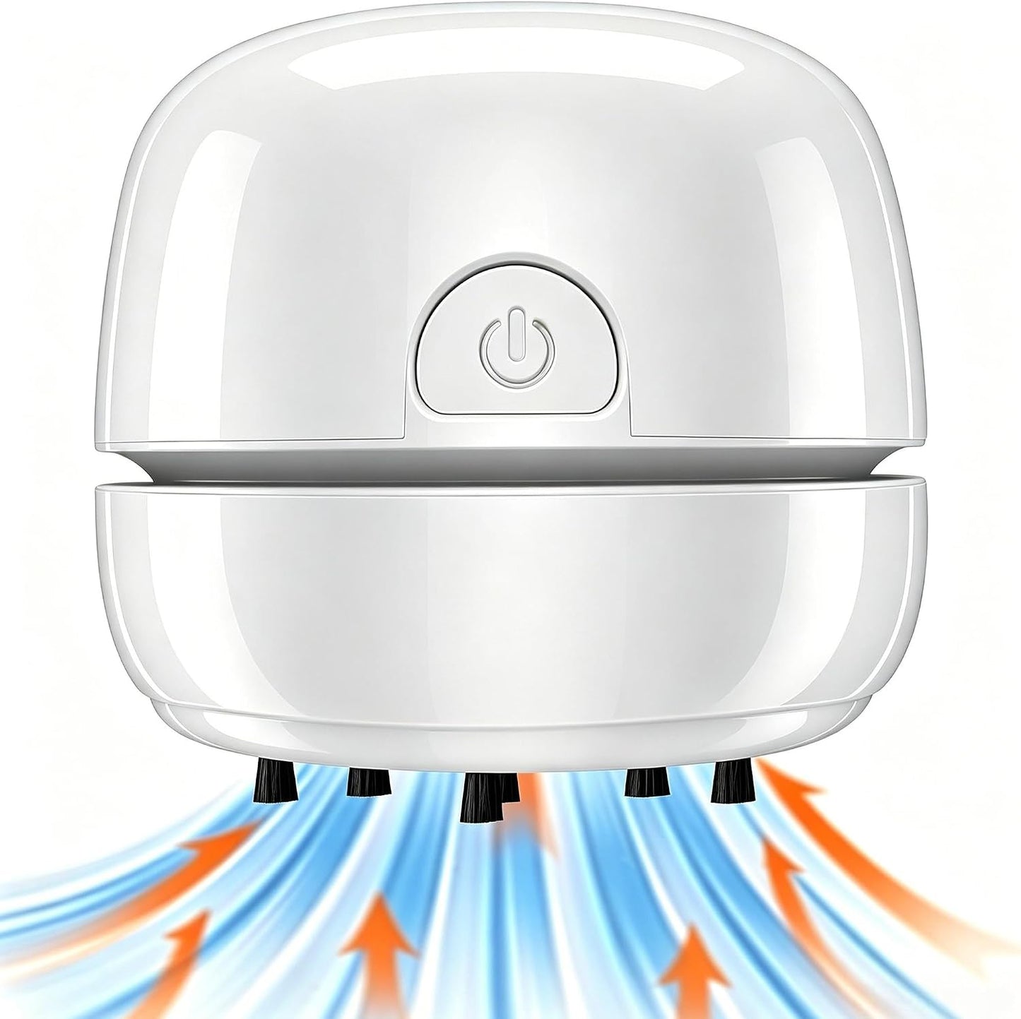 Desktop Vacuum Cleaner USB Recharging, Portable Mini Vacuum Cleaner for Cleaning Eraser Crumbs, Dust, Crumbs, Computer Keyboard and Car (White)