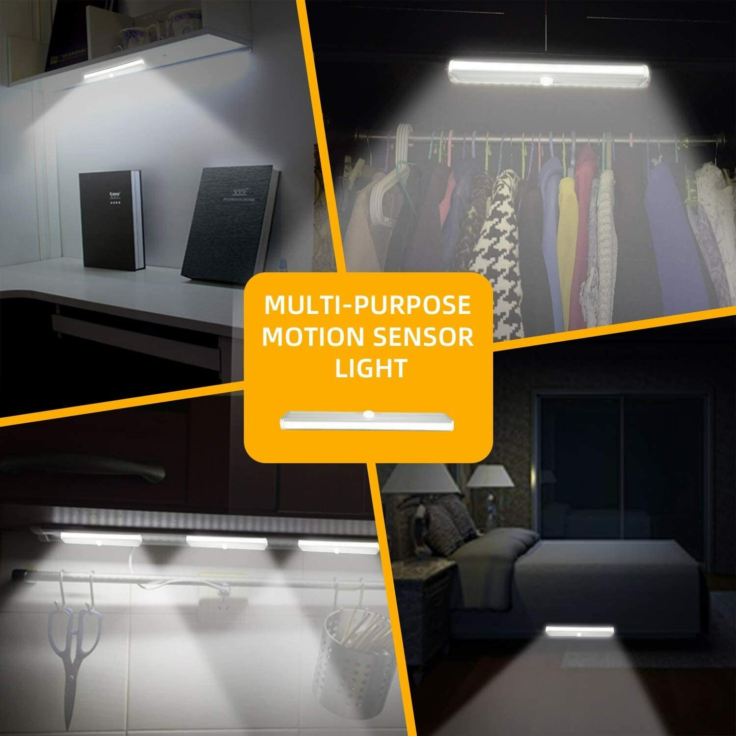 LED Motion Sensor Lights 10 LED Closet Battery Operated Night Lights Wardrobe