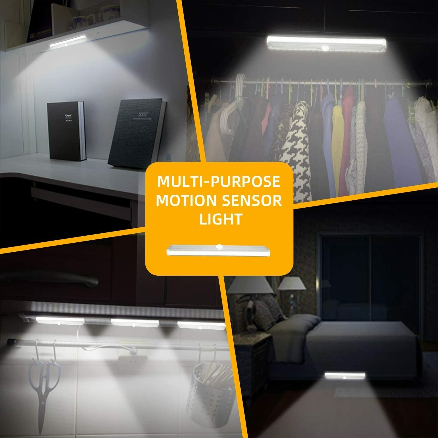 LED Motion Sensor Lights 10 LED Closet Battery Operated Night Lights Wardrobe