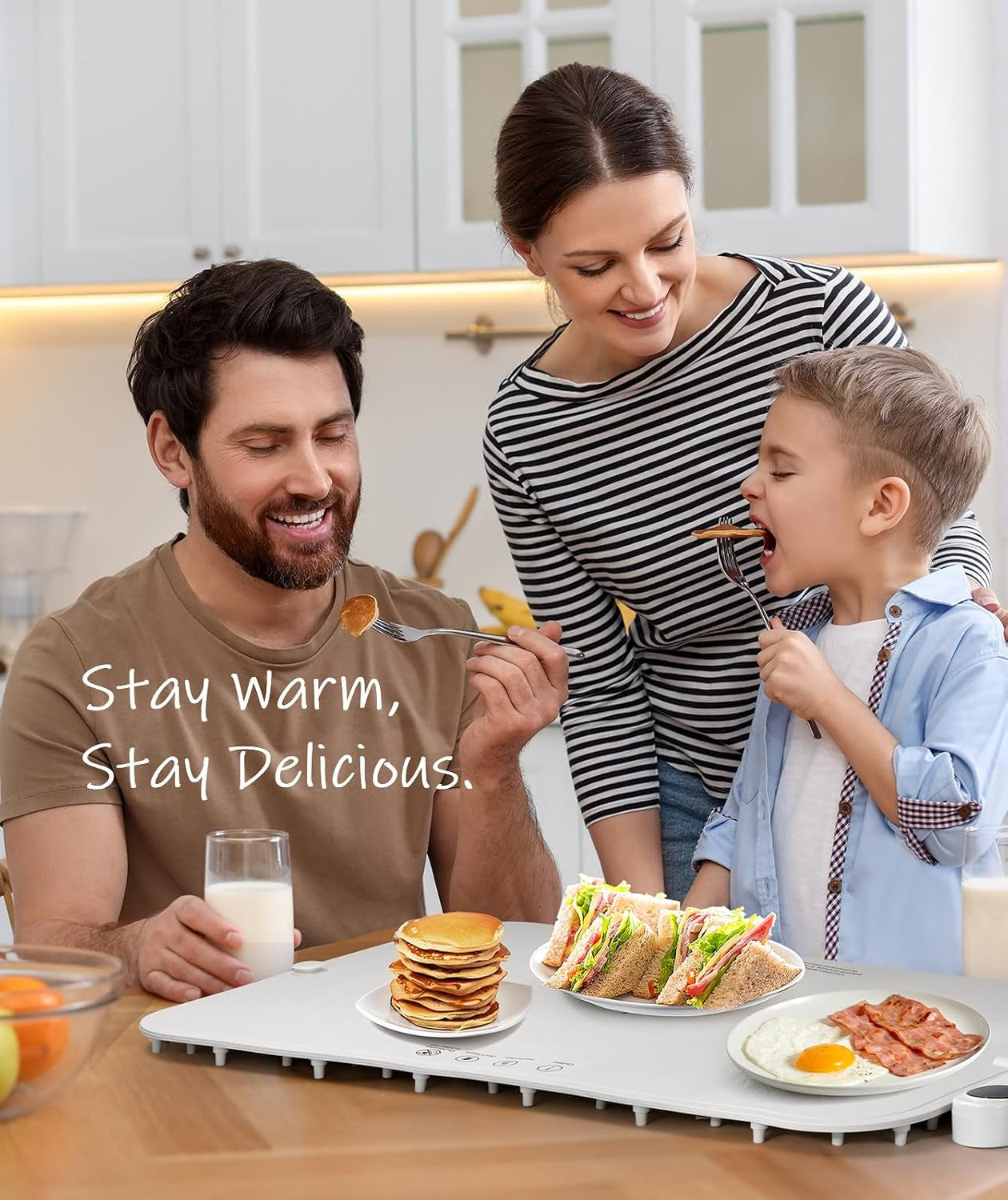 Warming Mat for Food, Advanced Graphene Warming Plate for Food with Rapid and Even Heating, Dishwasher-Safe Silicone Food Warming Mats for Countertop and Buffets Party - Gray, 24"X15"
