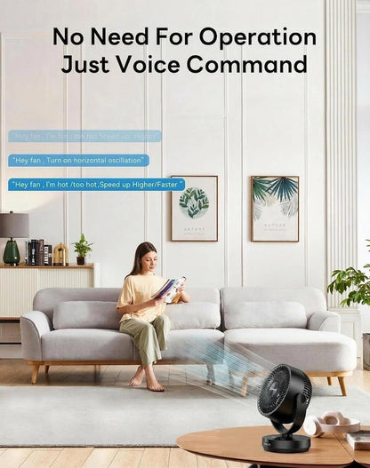 Air Circulator Fan for Bedroom, Quiet Table Fan with 4 Speeds, 90° Oscillation, 120° Vertical, 12H Timer, Powerful Airflow, Oscillating Desk Fan for Bedroom Office Home