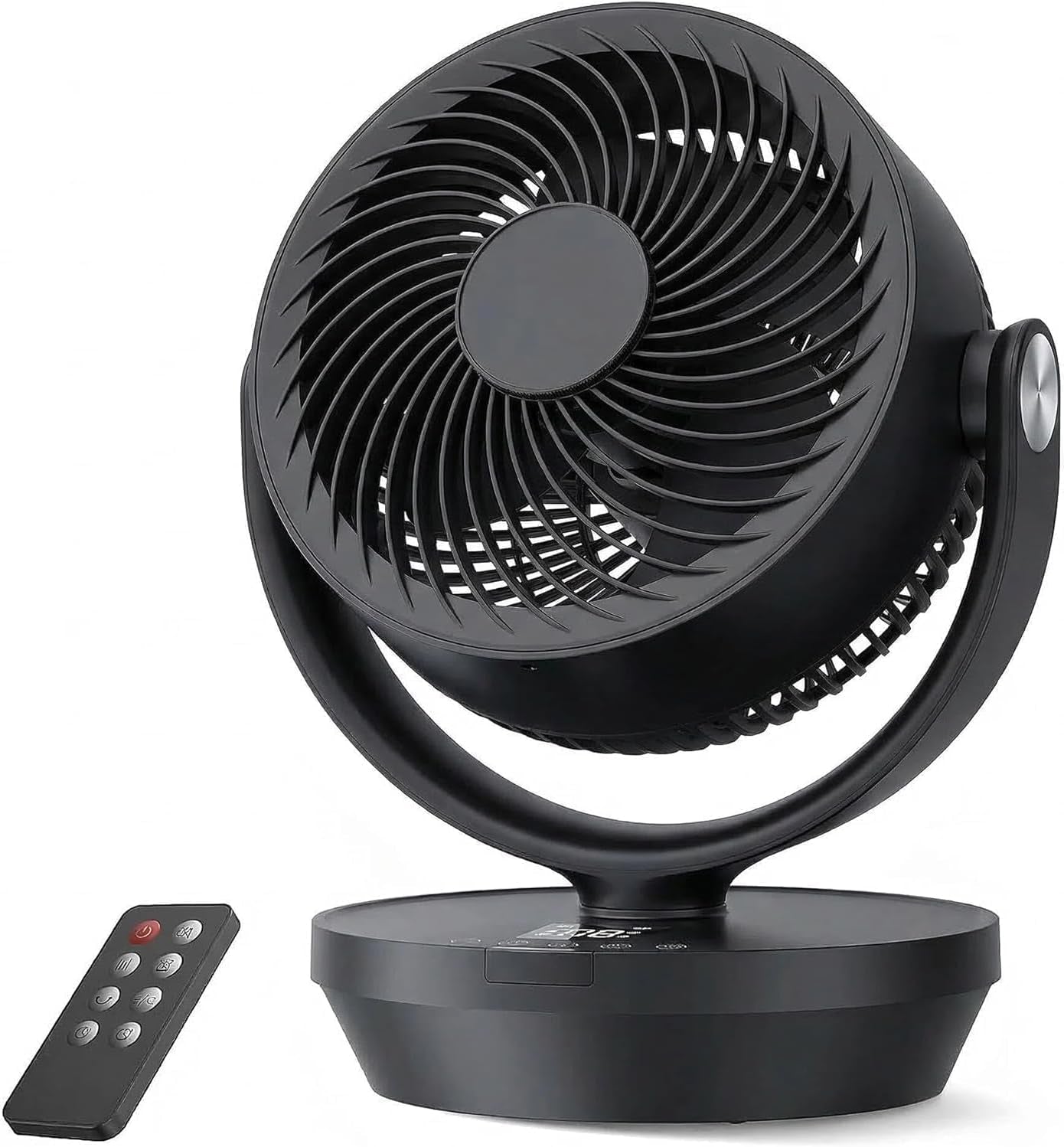Air Circulator Fan for Bedroom, Quiet Table Fan with 4 Speeds, 90° Oscillation, 120° Vertical, 12H Timer, Powerful Airflow, Oscillating Desk Fan for Bedroom Office Home