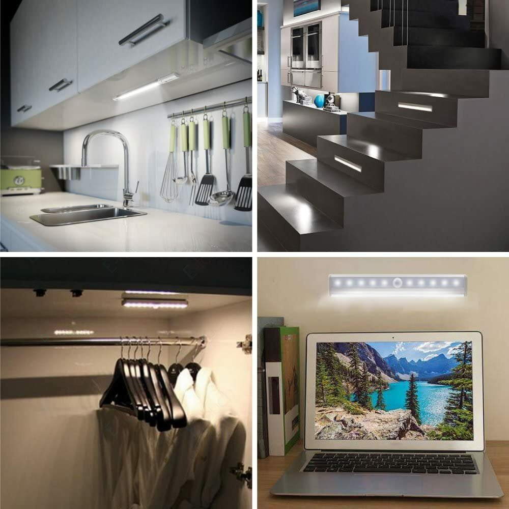 LED Motion Sensor Lights 10 LED Closet Battery Operated Night Lights Wardrobe