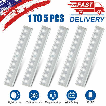 LED Motion Sensor Lights 10 LED Closet Battery Operated Night Lights Wardrobe