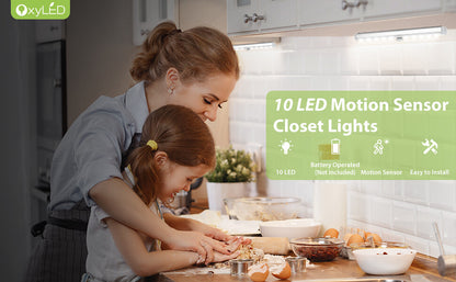 LED Motion Sensor Lights 10 LED Closet Battery Operated Night Lights Wardrobe